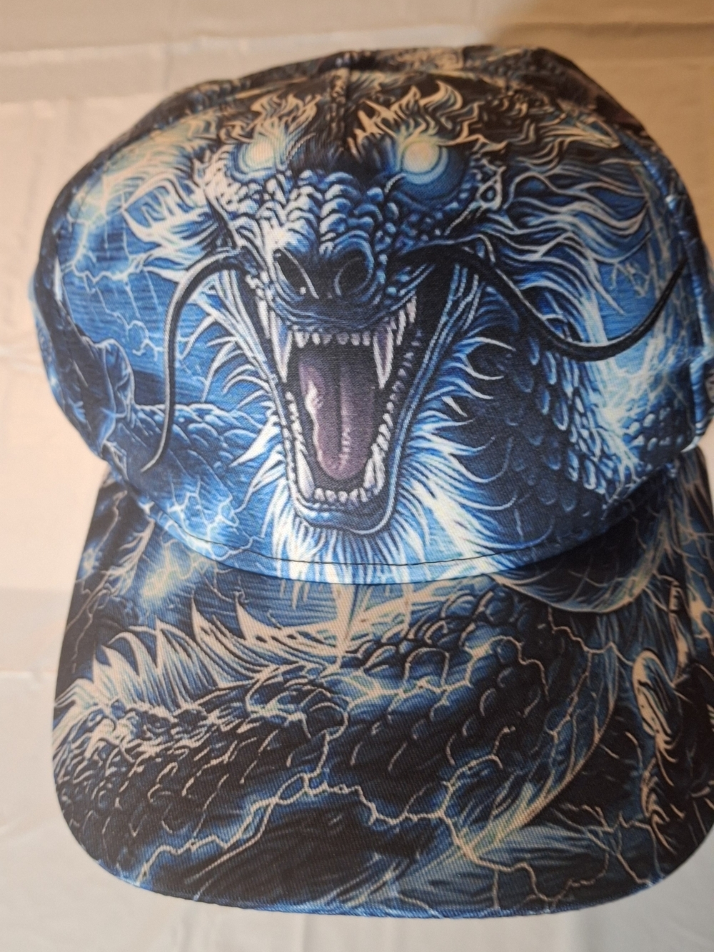 Blue Dragon Print Baseball Cap - Unbranded